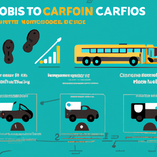 3. אינפוגרפיקה המציגה את טביעת הרגל הפחמנית של אמצעי תחבורה שונים, תוך התמקדות באוטובוסים.